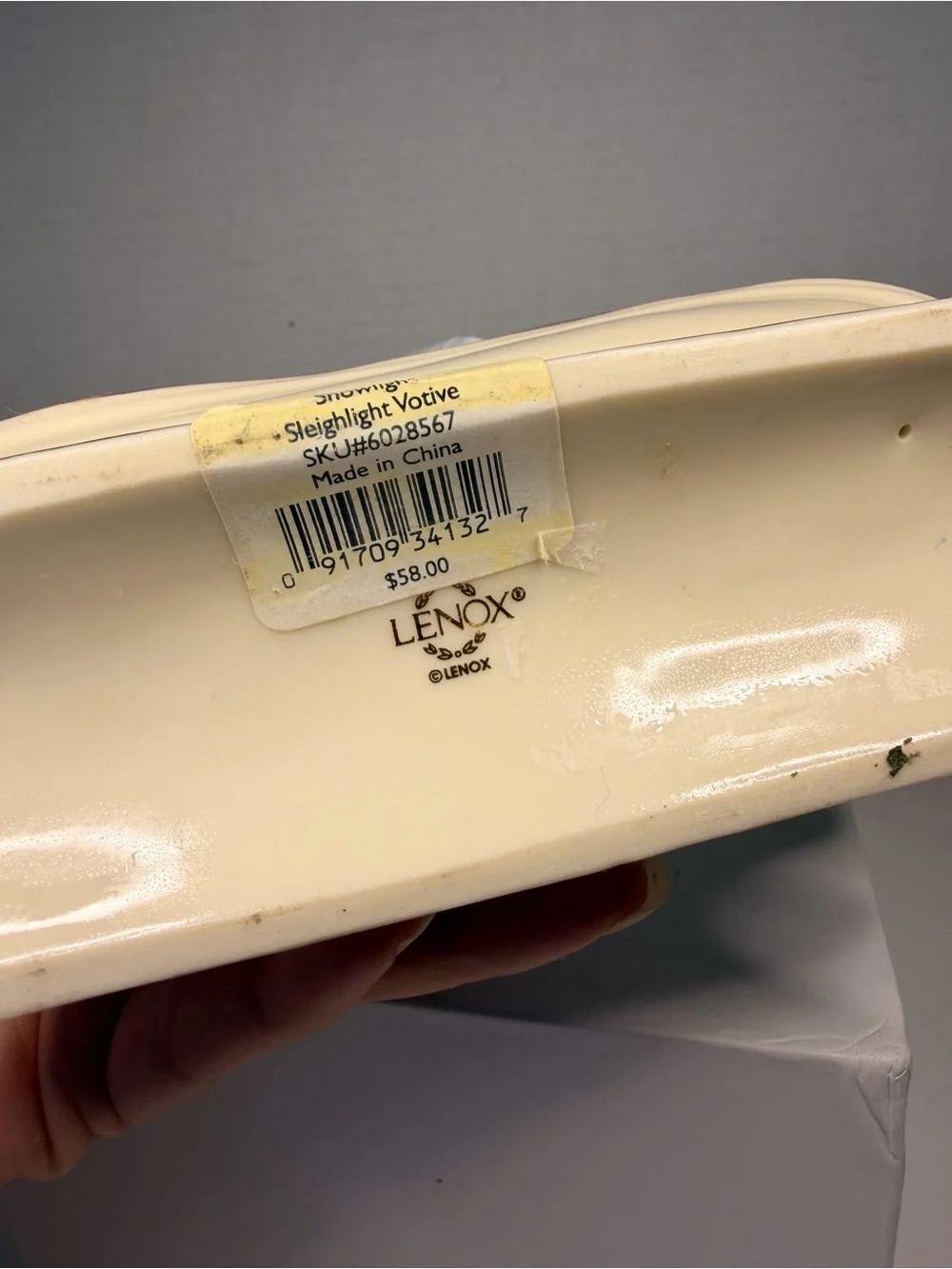 Lenox Snowlight Sleighlight Votive Snowman Sled Candle Holder